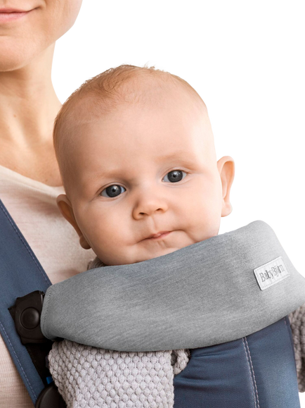 BabyBjörn Mini Move Jersey Bib - view 2, Light Grey