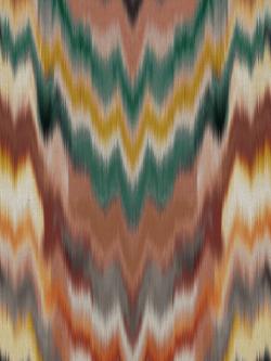 Osborne & Little Irisa Wallpaper, Terracotta/Teal W7850-01