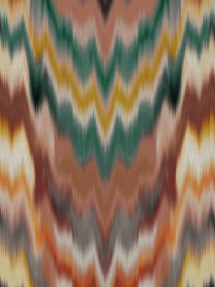 Osborne & Little Irisa Wallpaper, Terracotta/Teal