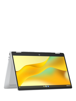 HP Chromebook x360 14b-cd0001na Laptop, Intel Processor N200 Processor, 8GB RAM, 128 GB, 14" Full HD, Glacier Silver, Glacier Silver