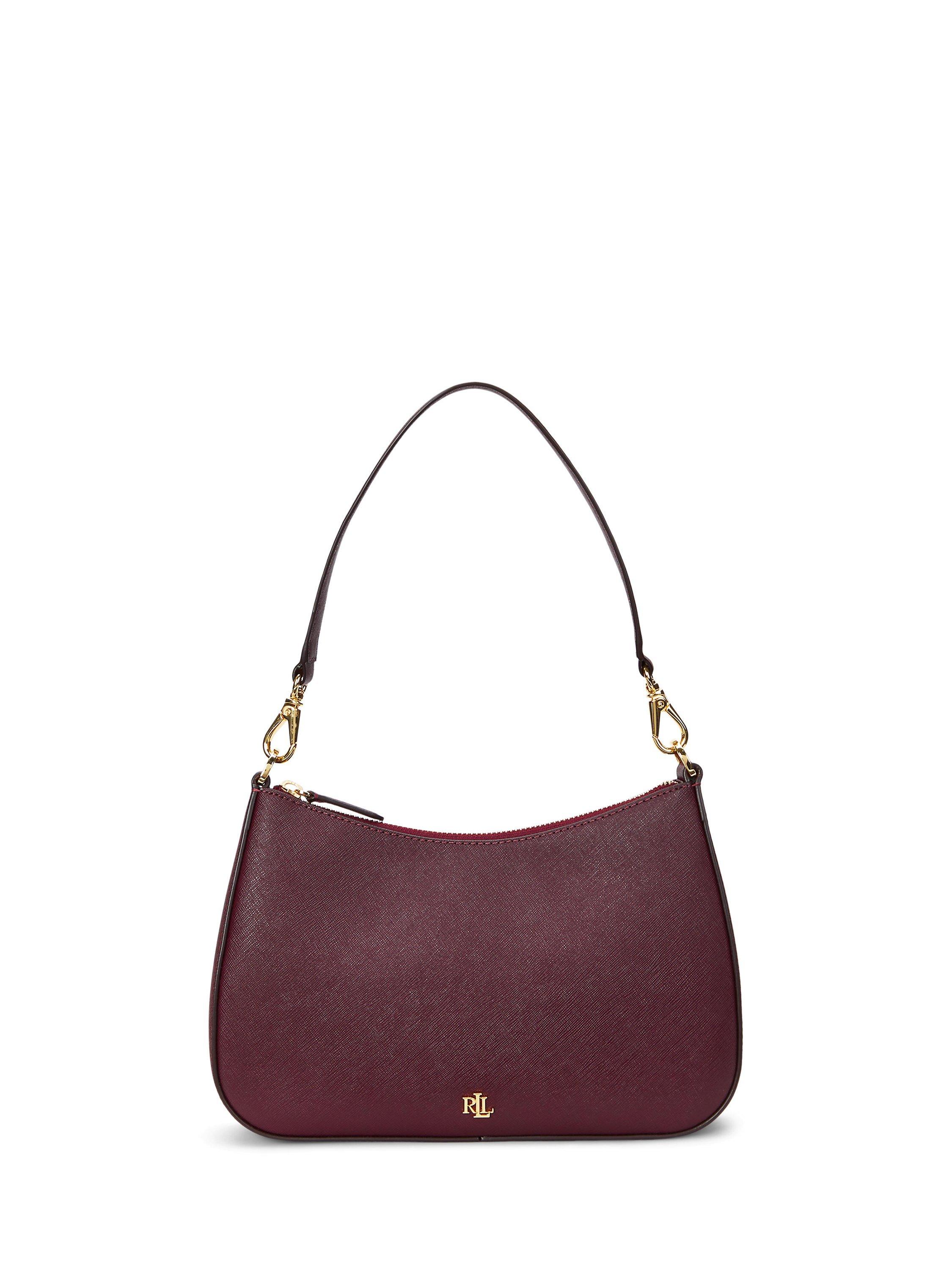 Lauren Ralph Lauren Danni 26 Leather Shoulder Bag, Pinot Noir