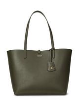 Lauren Ralph Lauren Karly Crosshatch Leather Large Tote Bag