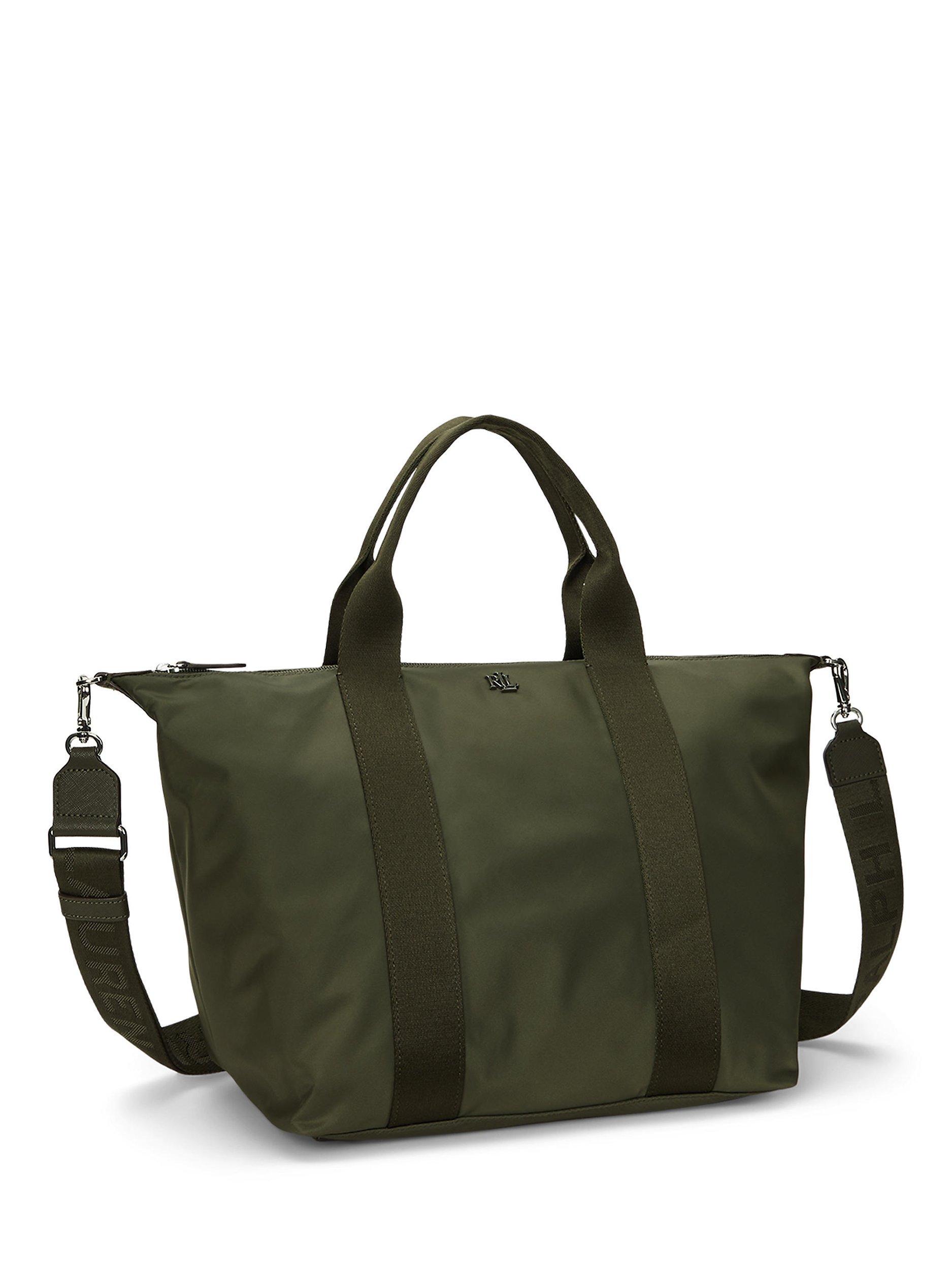 Lauren Ralph Lauren Stevie Nylon Tote Bag Dark Olive