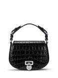 Lauren Ralph Lauren Tanner Leather Croc Embossed Cross Body Bag