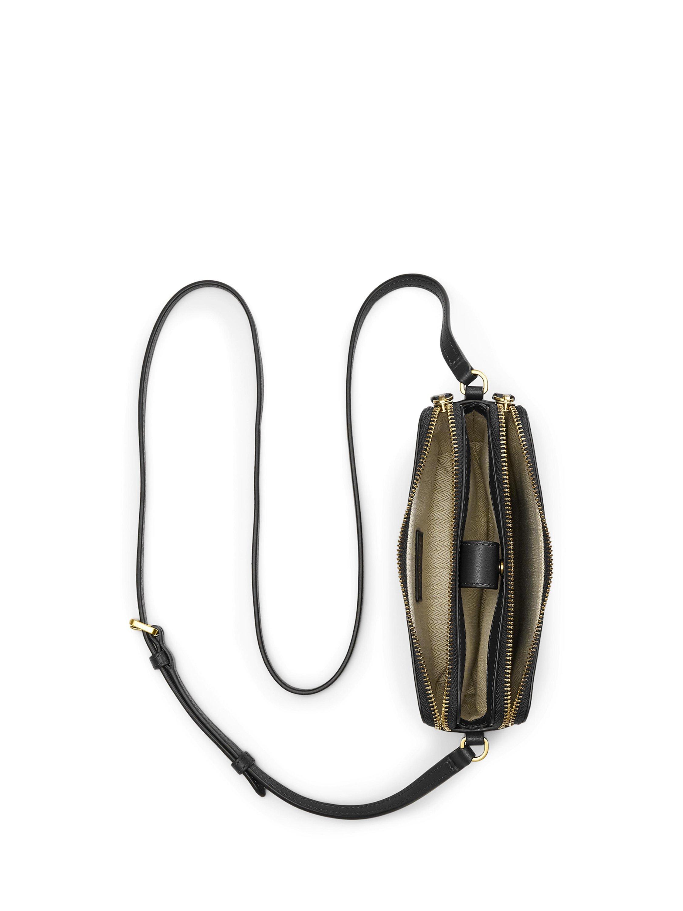 Product image 4 of 6, which shows Lauren Ralph Lauren Witley Leather Crossbody Wallet, Black