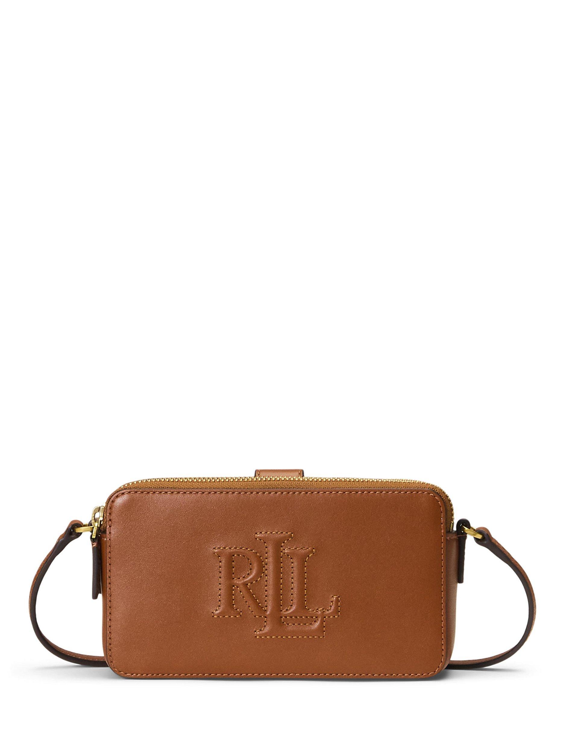 Product image 1 of 5, which shows Lauren Ralph Lauren Witley Leather Cross Body Wallet, Tan