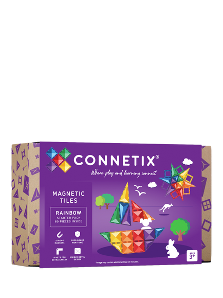 Connetix 60 Piece Rainbow Starter Pack, Multi