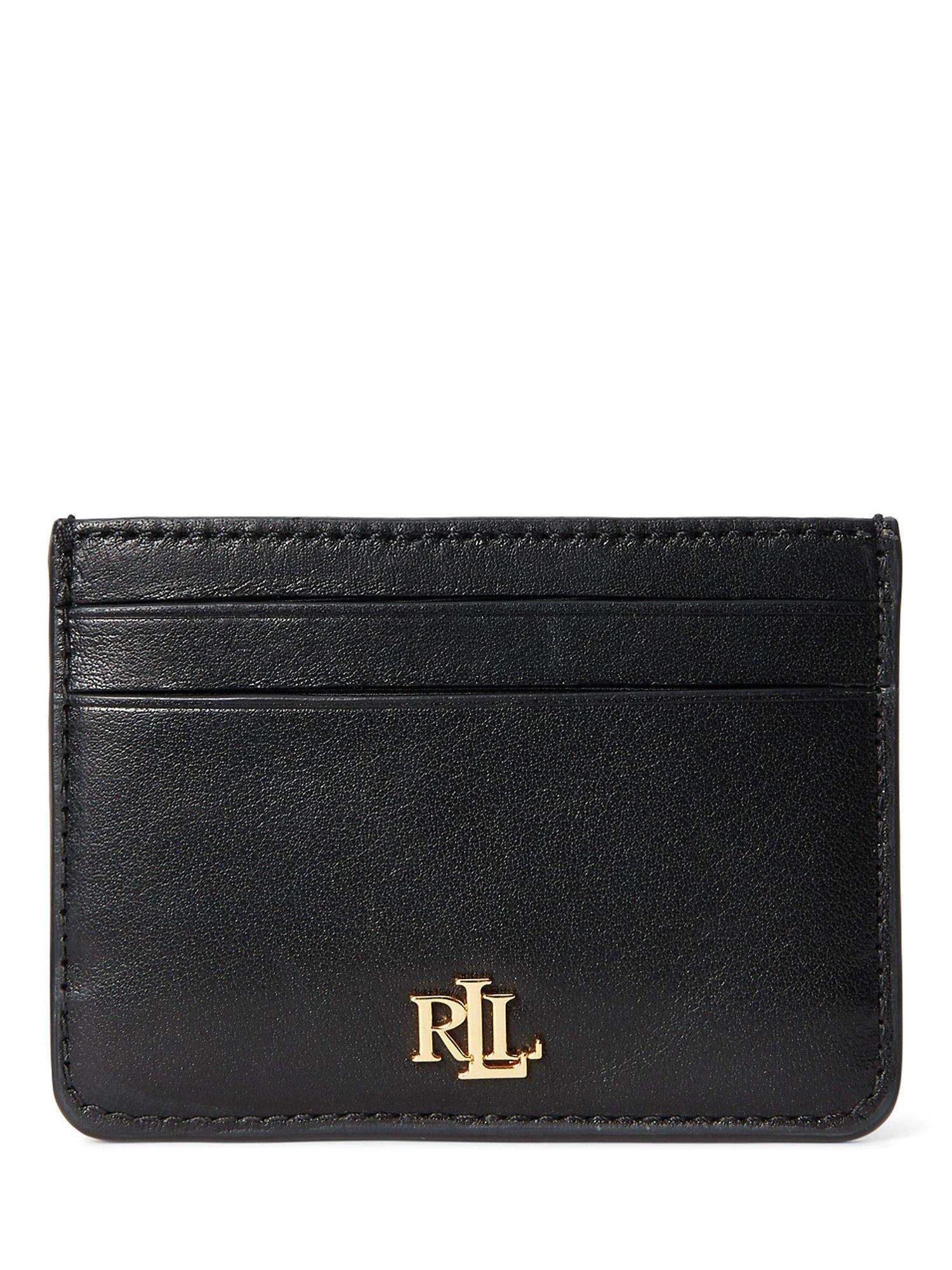 Product image 1 of 2, which shows Lauren Ralph Lauren Leather Slim Card Holder, Black