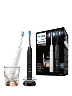 Philips Sonicare HX9914/57 DiamondClean Series 9000 Electric Toothbrush, Set of 2, Black/Rose Gold, Black/Rose Gold