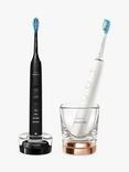 Philips Sonicare HX9914/57 DiamondClean Series 9000 Electric Toothbrush, Set of 2, Black/Rose Gold