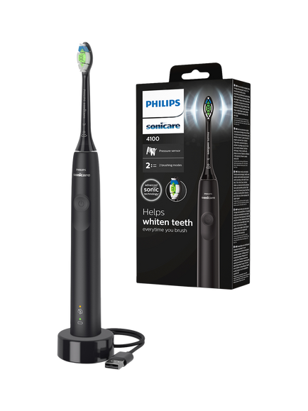 Philips Sonicare Series 4100 HX3681/54 Electric Toothbrush, Black, Black