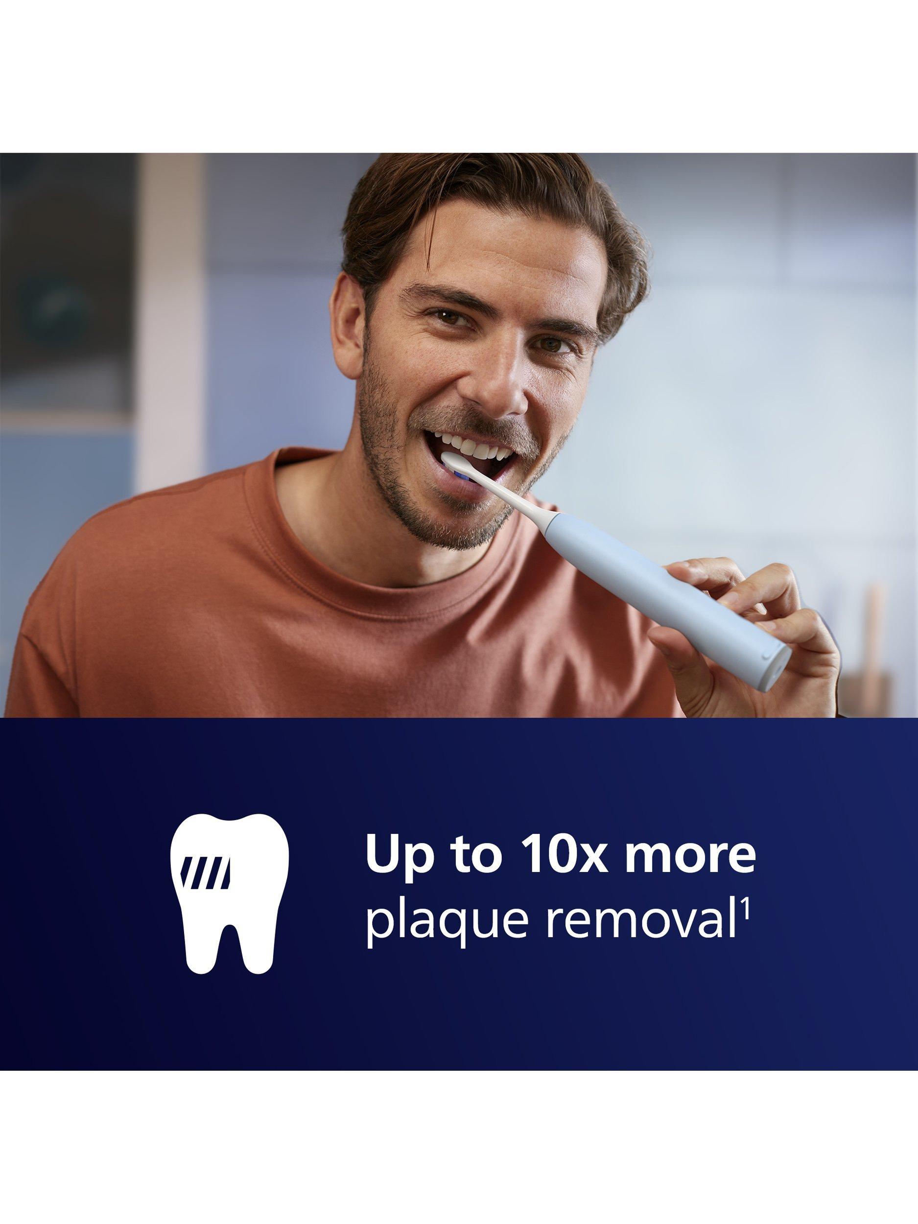 Product image 3 of 8, which shows Philips Sonicare 6100 HX7406/02 Electric Toothbrush, Light Blue