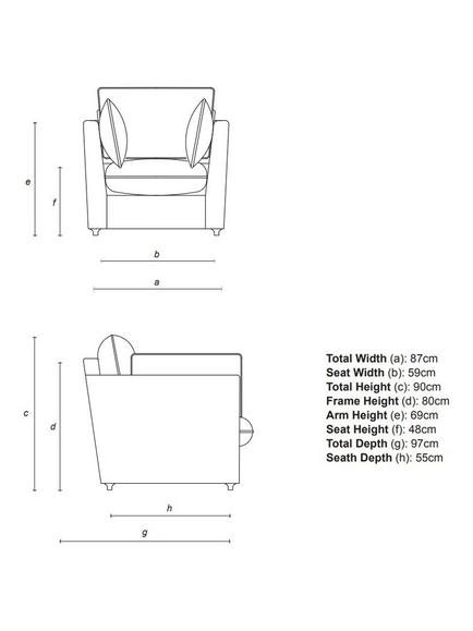 John Lewis x Sophie Conran Cocobella Armchair Replacement Loose Cover - view 2, Coastal Blue Stripe