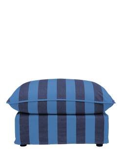 John Lewis x Sophie Conran Cocobella Footstool, Coastal Stripe, Coastal Blue Stripe
