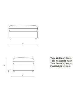 John Lewis x Sophie Conran Cocobella Footstool Replacement Loose Cover - view 2, Coastal Blue Stripe