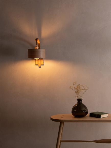 Tom Raffield Stem Wall Light, Oak - view 2, Natural Natural