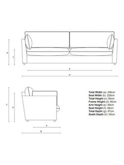 John Lewis x Sophie Conran Cocobella Grand Sofa Replacement Loose Cover - view 2, Coastal Blue Stripe