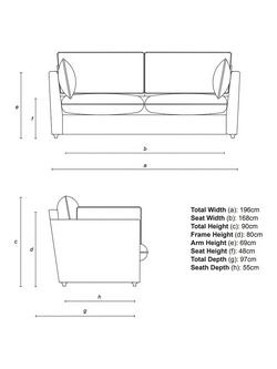 John Lewis x Sophie Conran Cocobella Medium Sofa Replacement Loose Cover - view 2, Coastal Blue Stripe