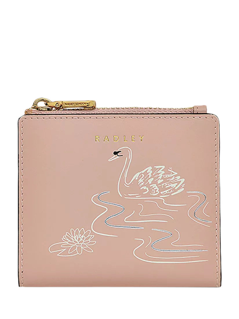 Radley Swanning Around Leather Small Zip Top Coin Purse Prairie Pink