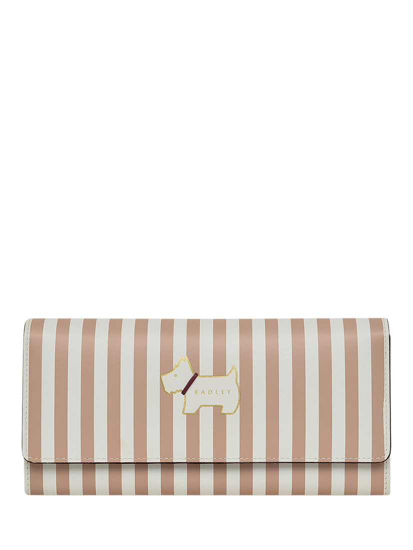 Radley Heritage Dog Outline Leather Stripe Large Flapover Matinee, Silt