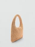 Mango Brek Natural Fibre Shoulder Bag, Light Beige