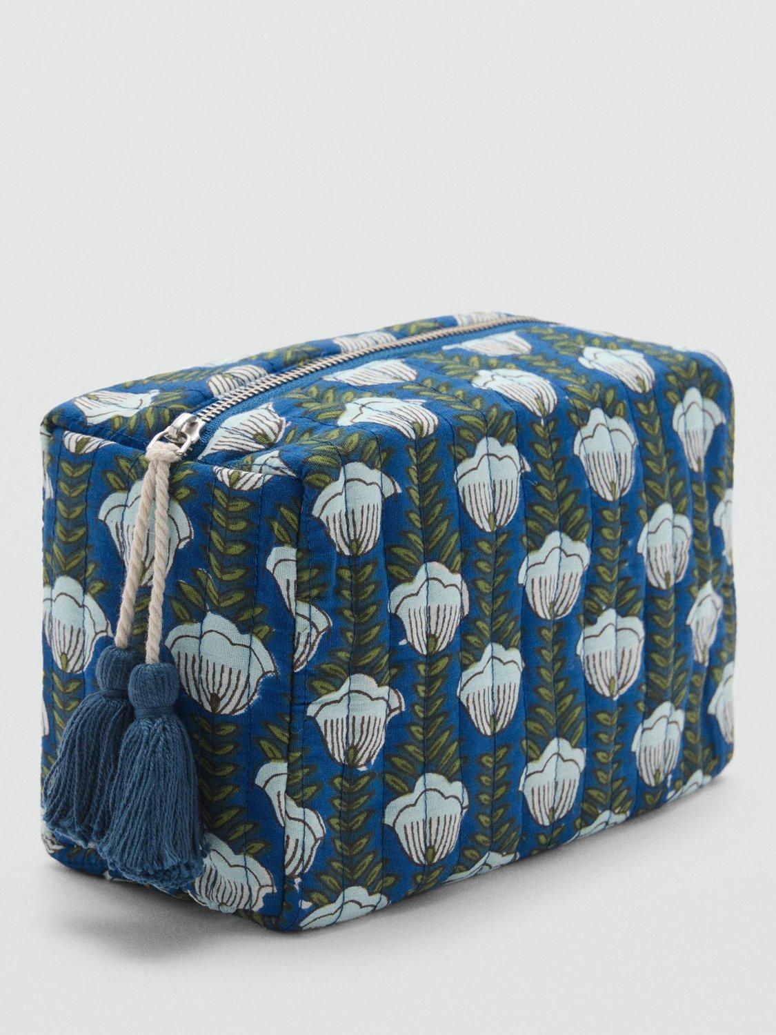 Product image 2 of 4, which shows Mango Indie Quilted Cosmetic Bag, Blue