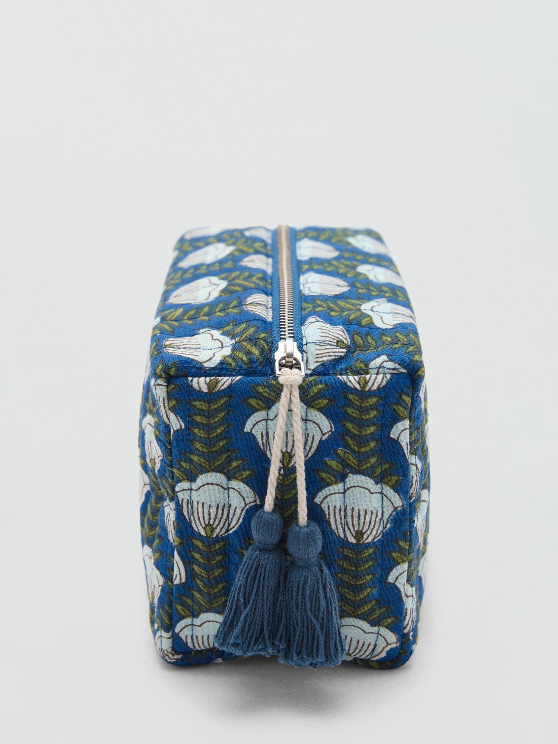 Product image 4 of 4, which shows Mango Indie Quilted Cosmetic Bag, Blue