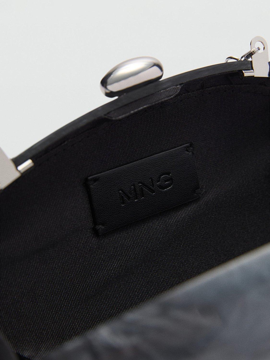 Product image 3 of 4, which shows Mango Mona Pebble Clutch Bag, Dark Blue
