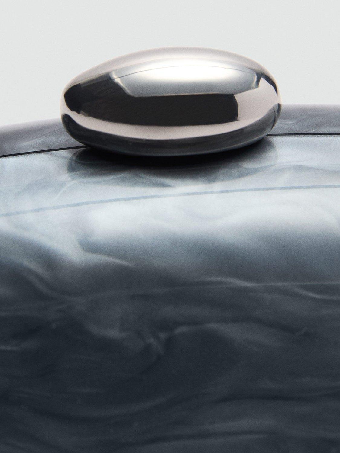 Product image 4 of 4, which shows Mango Mona Pebble Clutch Bag, Dark Blue