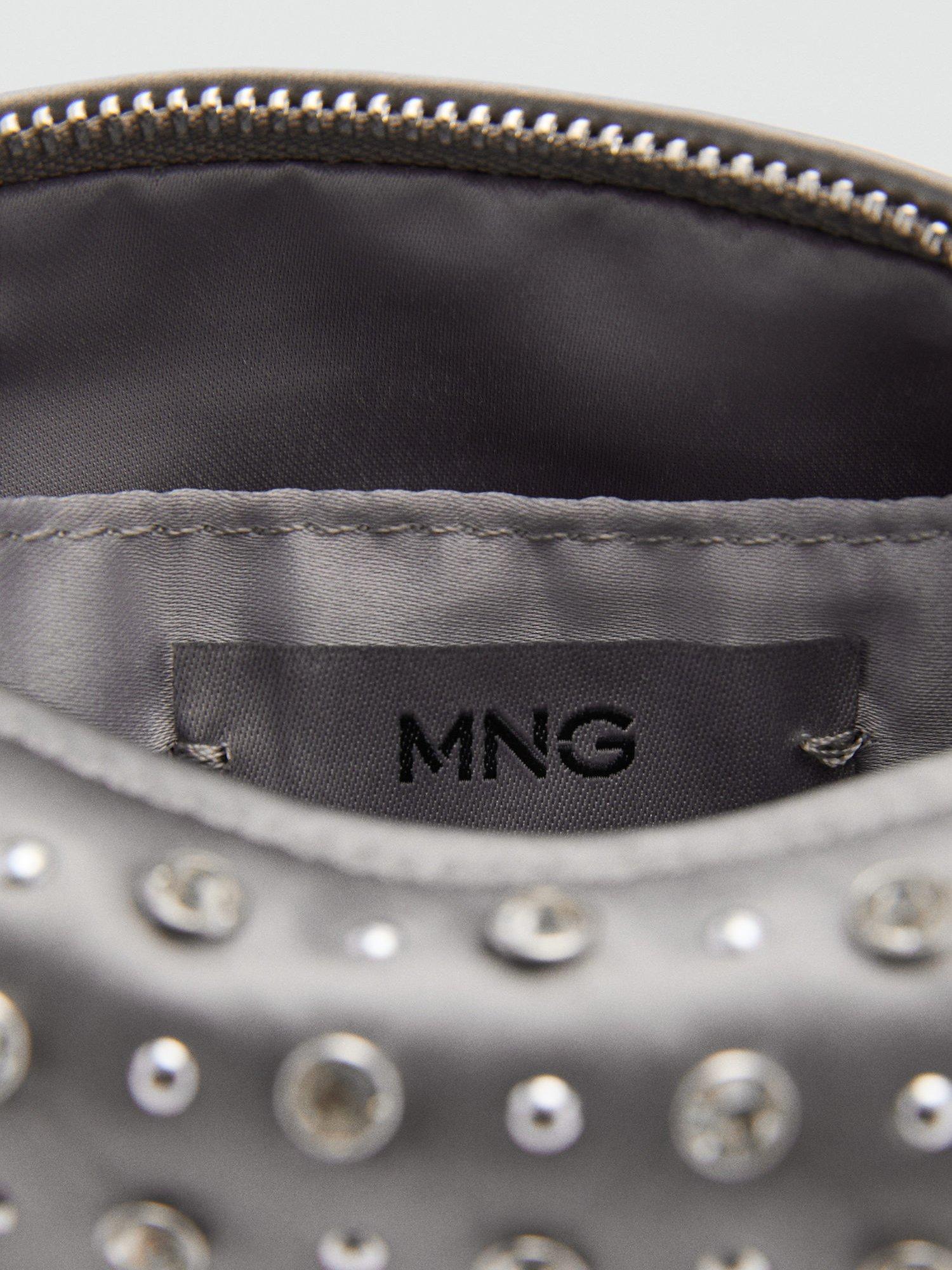 Mango Morgan Decorative Crystals Bag, Pastel Grey