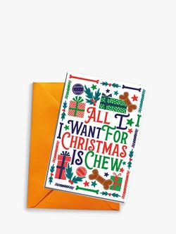 Scoff Paper All I Want Edible Dog Christmas Card, Multi