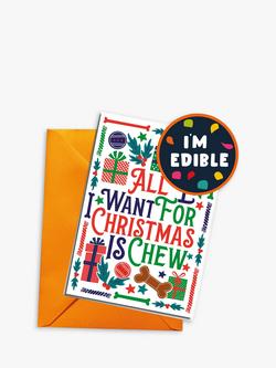 Scoff Paper All I Want Edible Dog Christmas Card - view 2, Multi