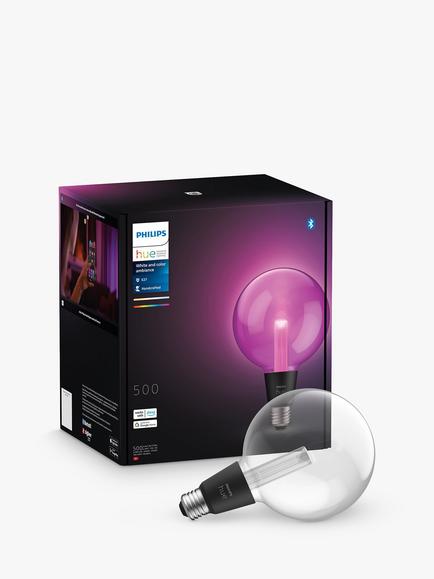Philips Hue White & Colour Changing Ambiance Wireless Lighting Smart LED with Bluetooth, 6.8W E27 Screw Bulb, Single, Clear Clear
