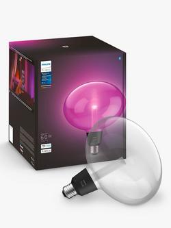 Philips Hue White & Colour Ambiance 6.5W E26 Smart LED Bulb, Clear