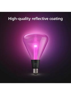 Philips Hue White & Colour Changing Ambiance Wireless Lighting LED with Bluetooth, 6.8W E27 Screw Bulb, Single - view 2, Clear