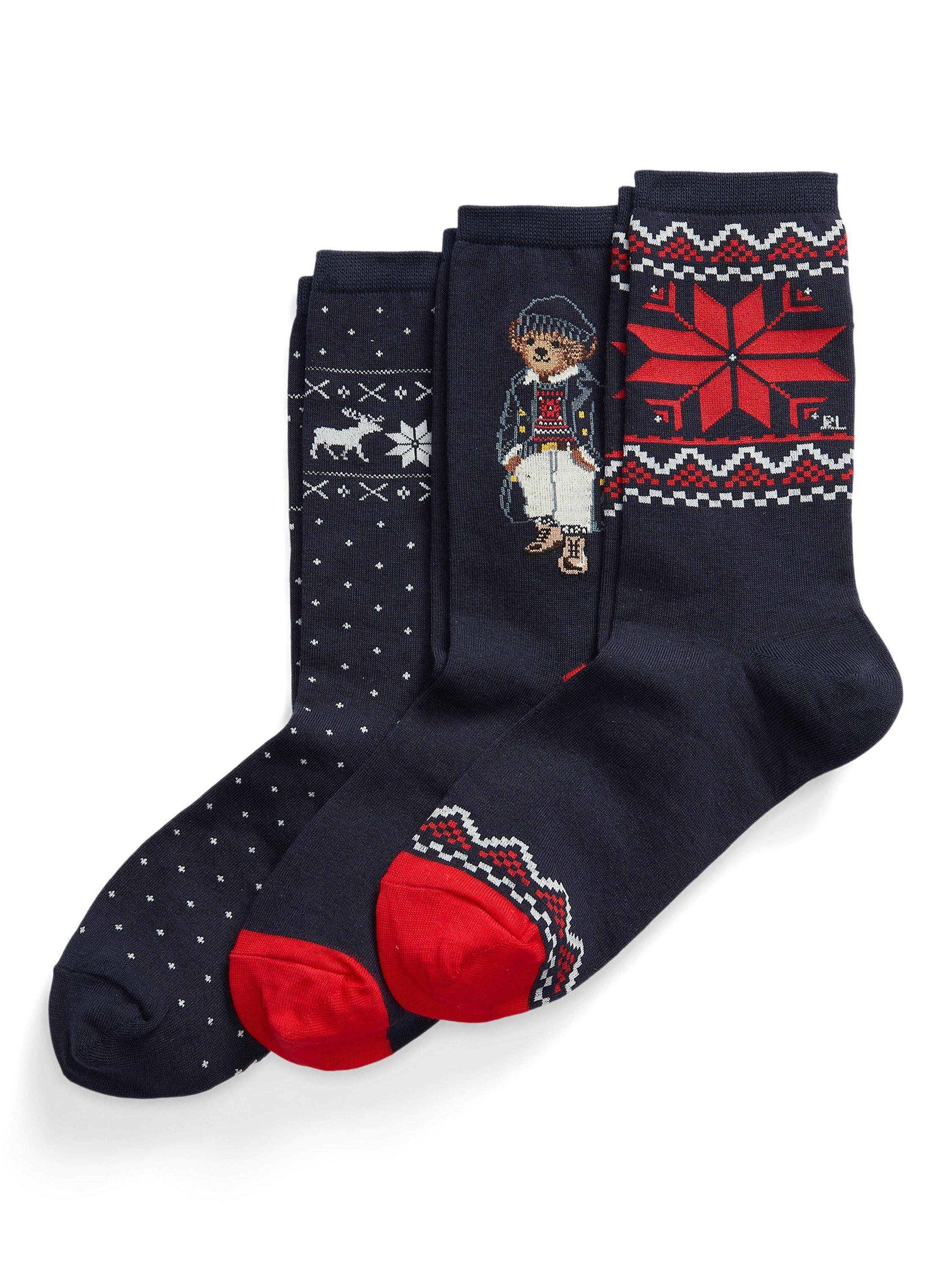 Ralph Lauren Naval Bear Ankle Socks Gift Box