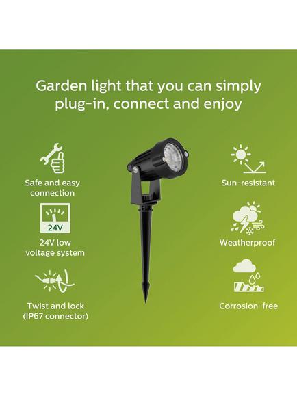 Philips Caper LED Outdoor Spotlight - view 2, Black