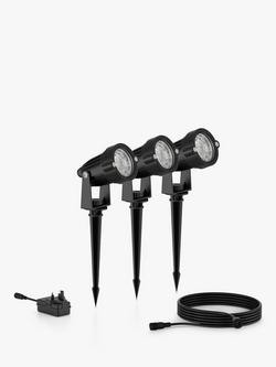 Philips Caper LED Outdoor Spotlight Kit, Set of 3, Black