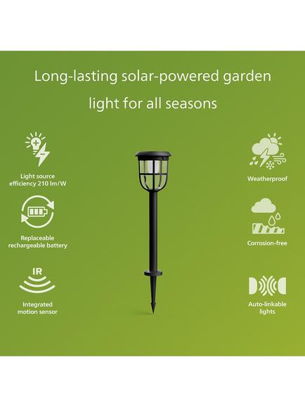 Philips Radii Ultra Efficient Solar Powered Motion Sensor LED Outdoor Light, Black - view 2, Black