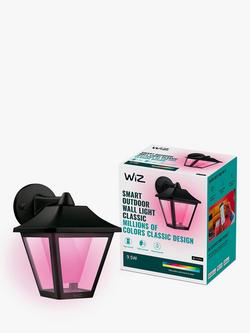 WiZ Smart LED Classic Outdoor Wall Lamp, Black