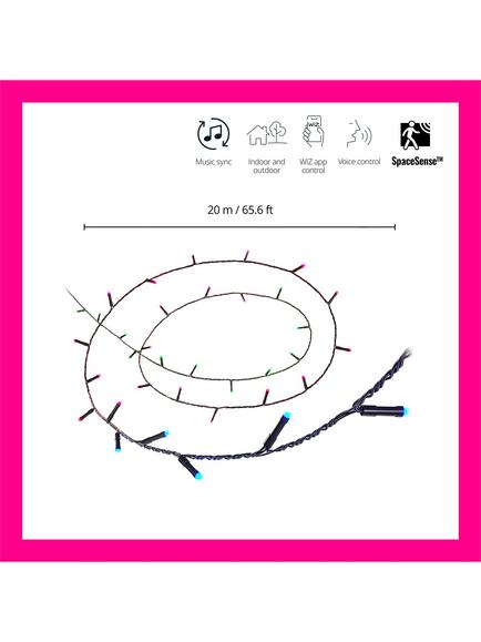 WiZ Smart Fairy Colour Lights, 20m - view 2, Multi