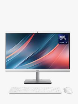 Acer Aspire C24-195ES All-in-One Desktop PC, Intel Core Ultra  Processor, 16GB RAM, 1TB SSD, 23.8" Full HD, White, White