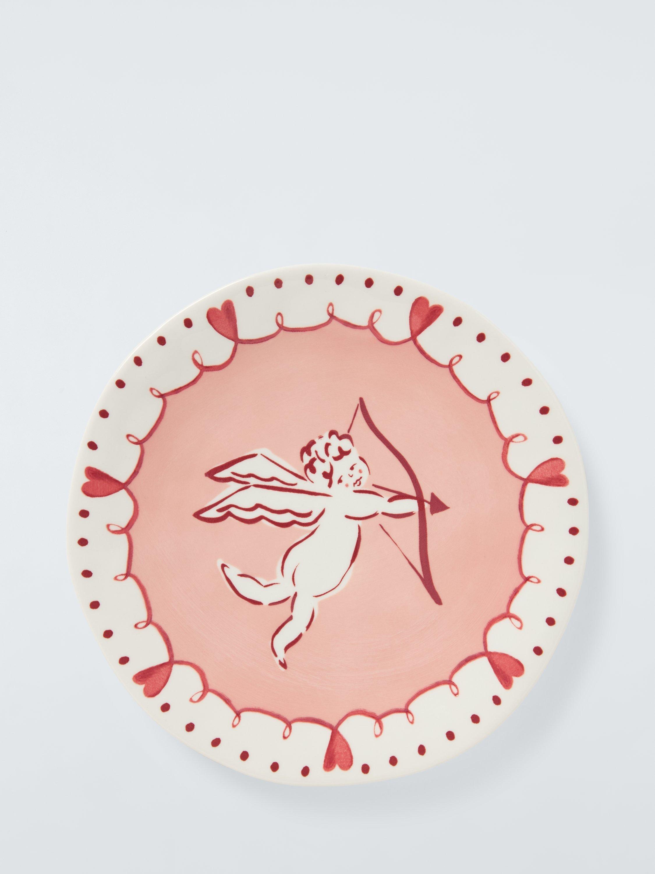 John Lewis Cherub Fine China Side Plate, 20cm, Pink