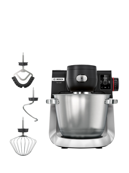 Bosch Series 6 Intelligent Sensing Integrated Scale Stand Mixer, Black, Black