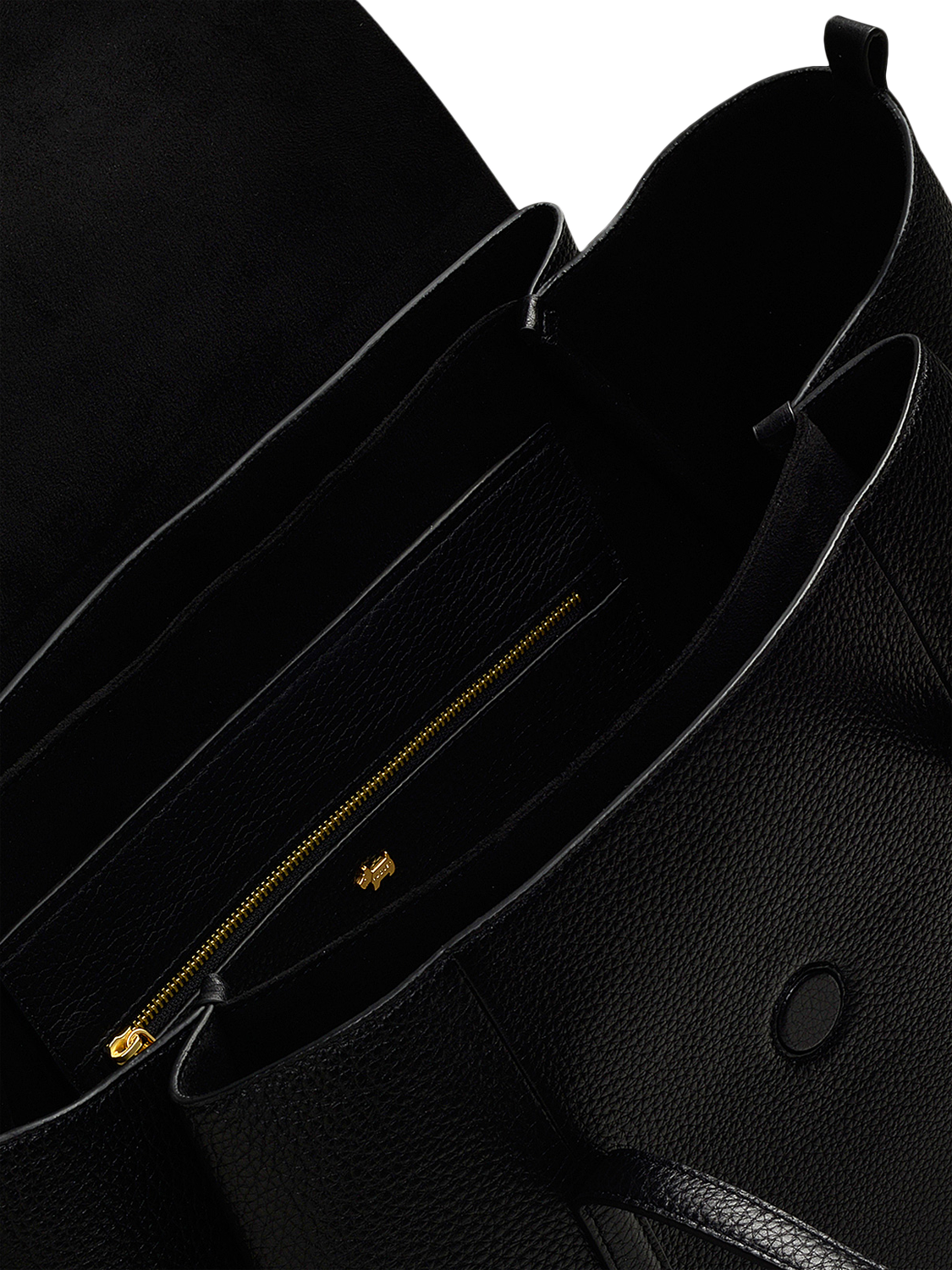 Product image 3 of 5, which shows Radley The Chancery Leather Large Flapover Shoulder Bag, Black