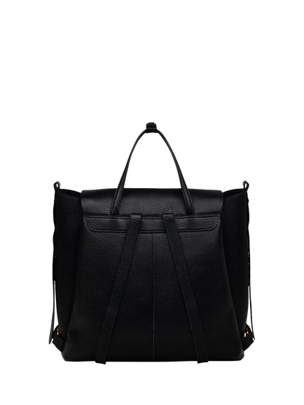 Radley The Chancery Leather Medium Flapover Backpack, Black - view 2, Black