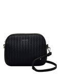 Dukes Place Leather Weave Medium Zip Top Crossbody Bag