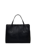 Dukes Place Leather Weave Medium Zip Top Grab Bag