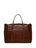 Radley The Chancery Leather Croc Effect Medium Flapover Grab Bag, Walnut