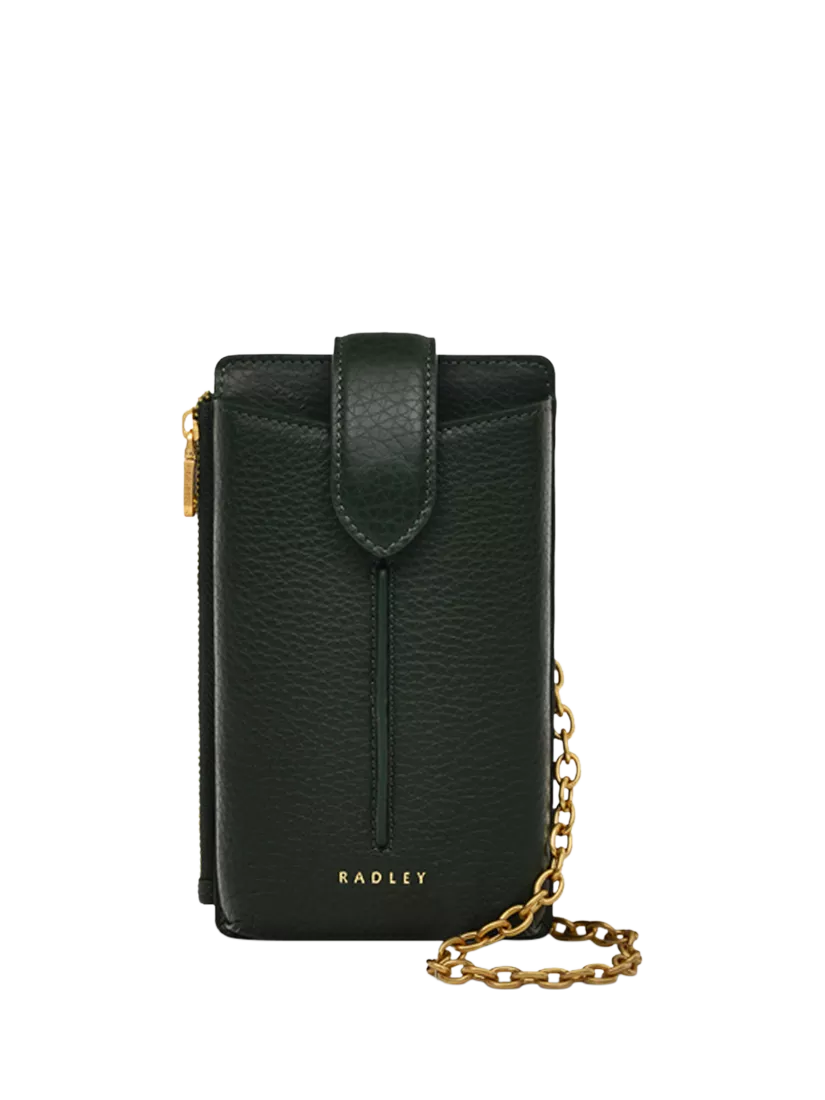 Radley Hillgate Leather Phone Crossbody Bag Racing Green